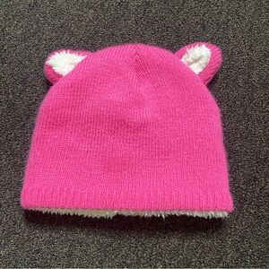 Baby Pink Knit Beanie with Ear Accents unbranded